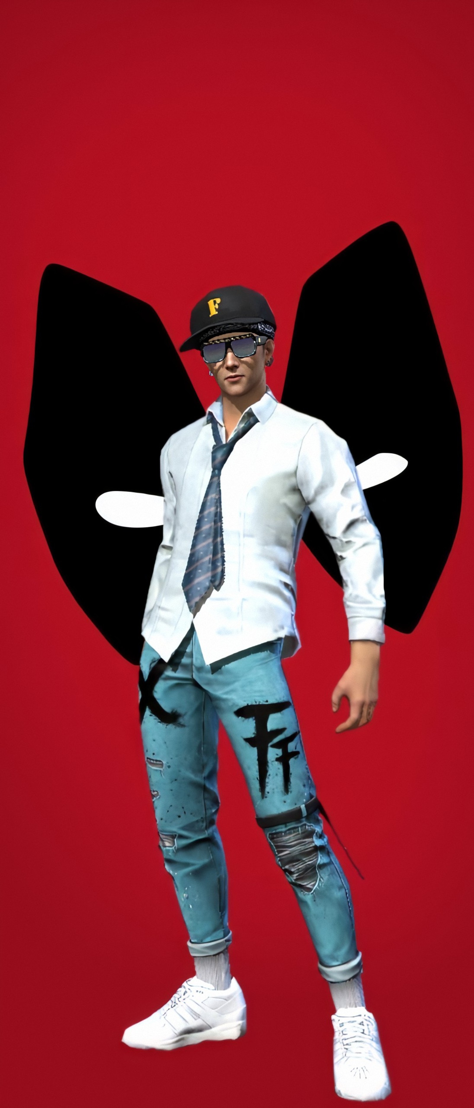 Hay un hombre con corbata y sombrero con corbata (free fire, hayato)