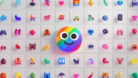 Émoticons colorés et smileys mignons sur un fond vibrant