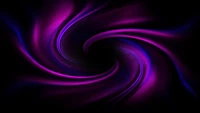 Electric Blue and Magenta Fractal Swirl on Black Background