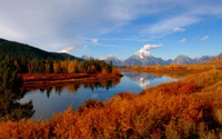 autumn, nature, reflection, wilderness, mountains wallpaper