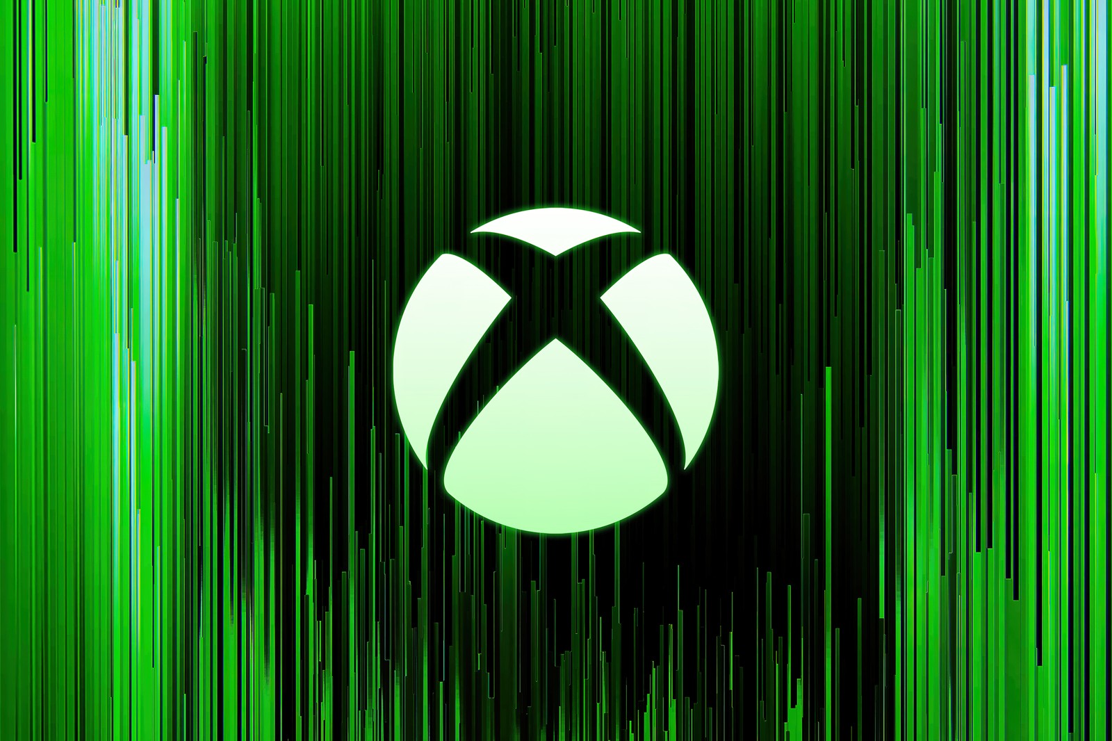 A green logo with a man standing in front of it (xbox, logo, green abstract, green aesthetic, 5k)