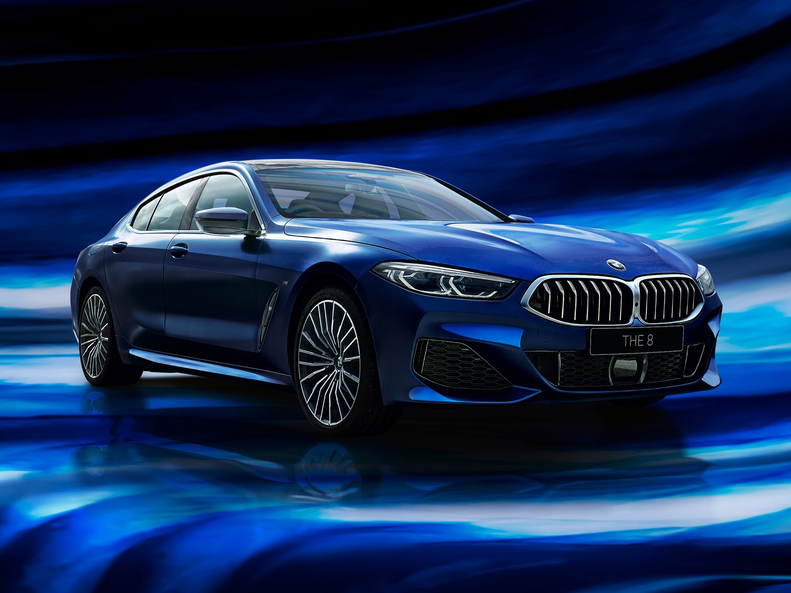 Renderizado del concepto del coupé bmw serie 8 (bmw 8 series gran coupé, azul, edición de coleccionista, 2021, coches)