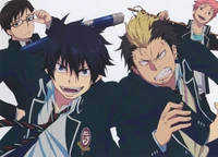 Équipe dynamique d'exorcistes : Rin, Yukio, Shiemi et amis de Blue Exorcist