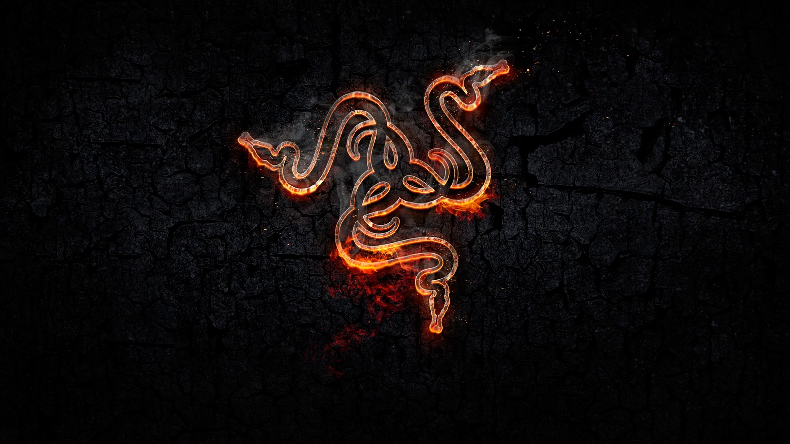 Un primer plano de una serpiente sobre una superficie oscura con una luz roja (forged, razer, fuego, fondo oscuro, gráficos cgi)