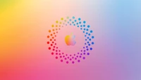 Fond coloré d'Apple OS avec un dégradé vibrant et un logo