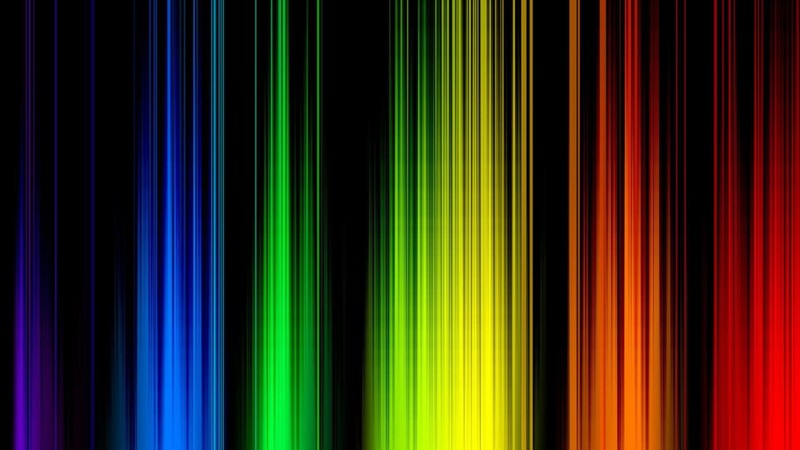 Обои с радугой на черном фоне (цвет, свет, линия, текстиль, узор)