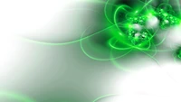 Vibrant Green Fractal Circles in Abstract Design