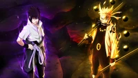 sasuke uchiha, naruto uzumaki, naruto anime, anime wallpaper