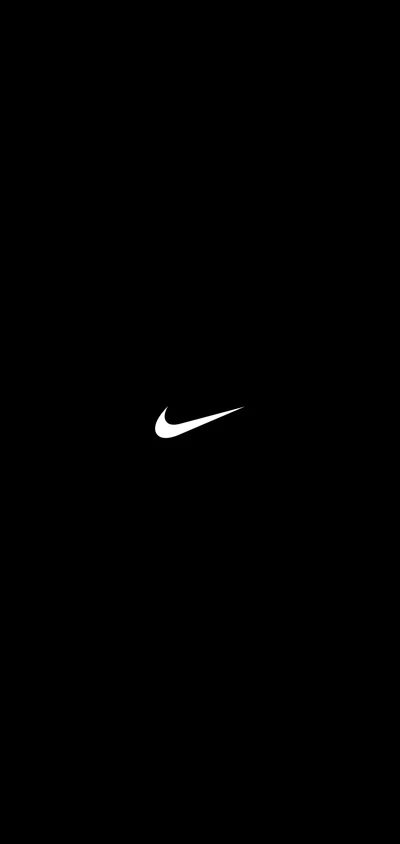 Minimalist Nike Logo on Black Background