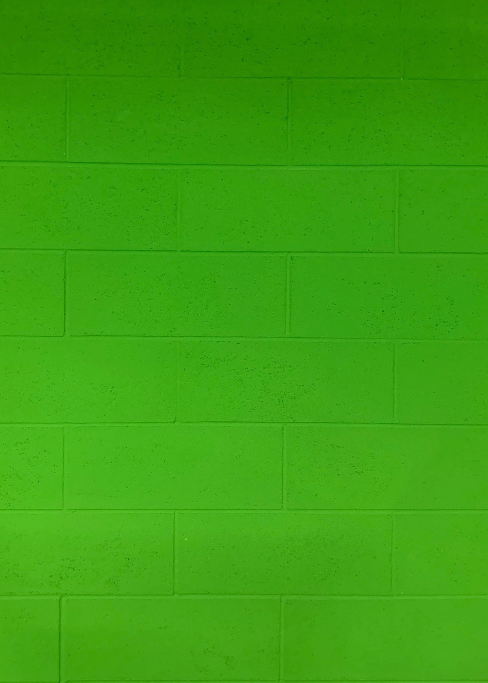 Eine grüne backsteinmauer mit einem hydranten davor (wand, ziegel, textur, grün, gelb)