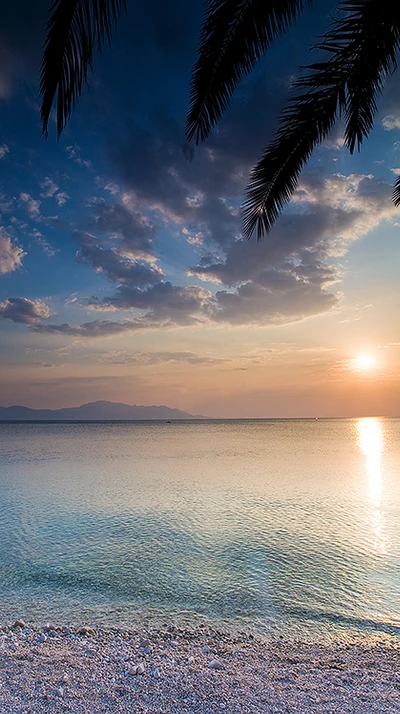 beach, sunset