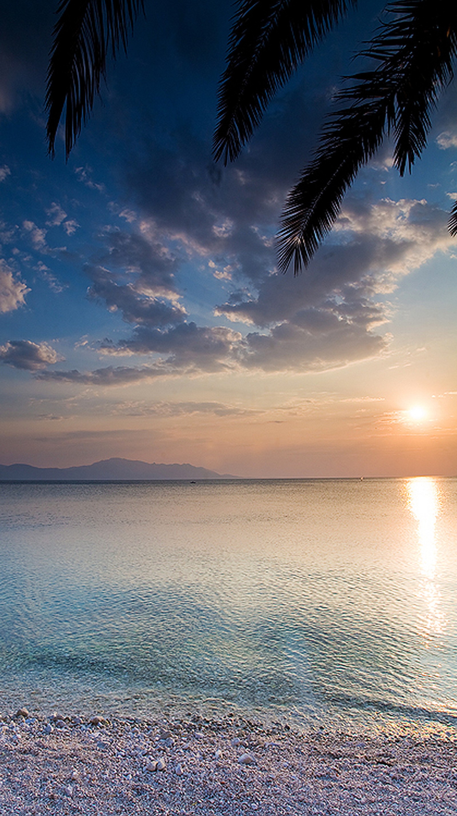 Descargar fondo de pantalla playa, atardecer