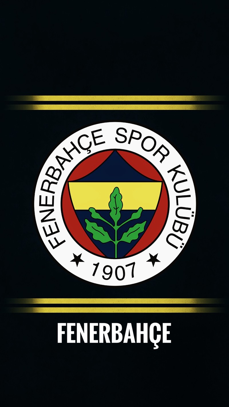 Крупный план черно-желтого логотипа на черном фоне (1907, emre atu, фенербахче, fenerbahce, индейка)