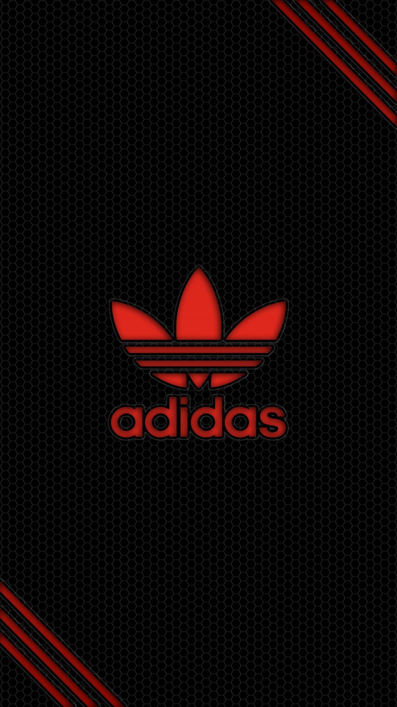 Логотип adidas на черном фоне с красными полосами (бапе, bape, чёрный, крутой, снаряжение)