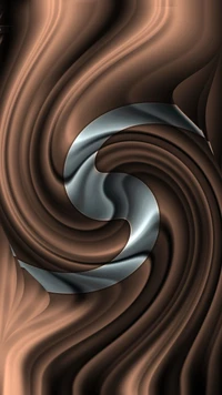 Abstract Swirl of Dark Tones with Silver Accent