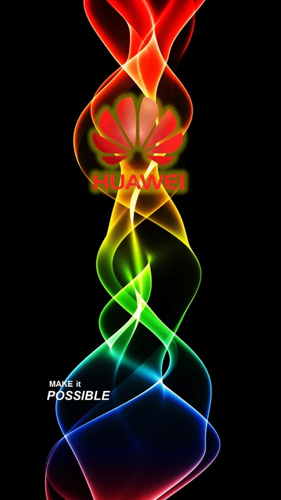 Vibrant Colorful Swirls with Huawei Logo