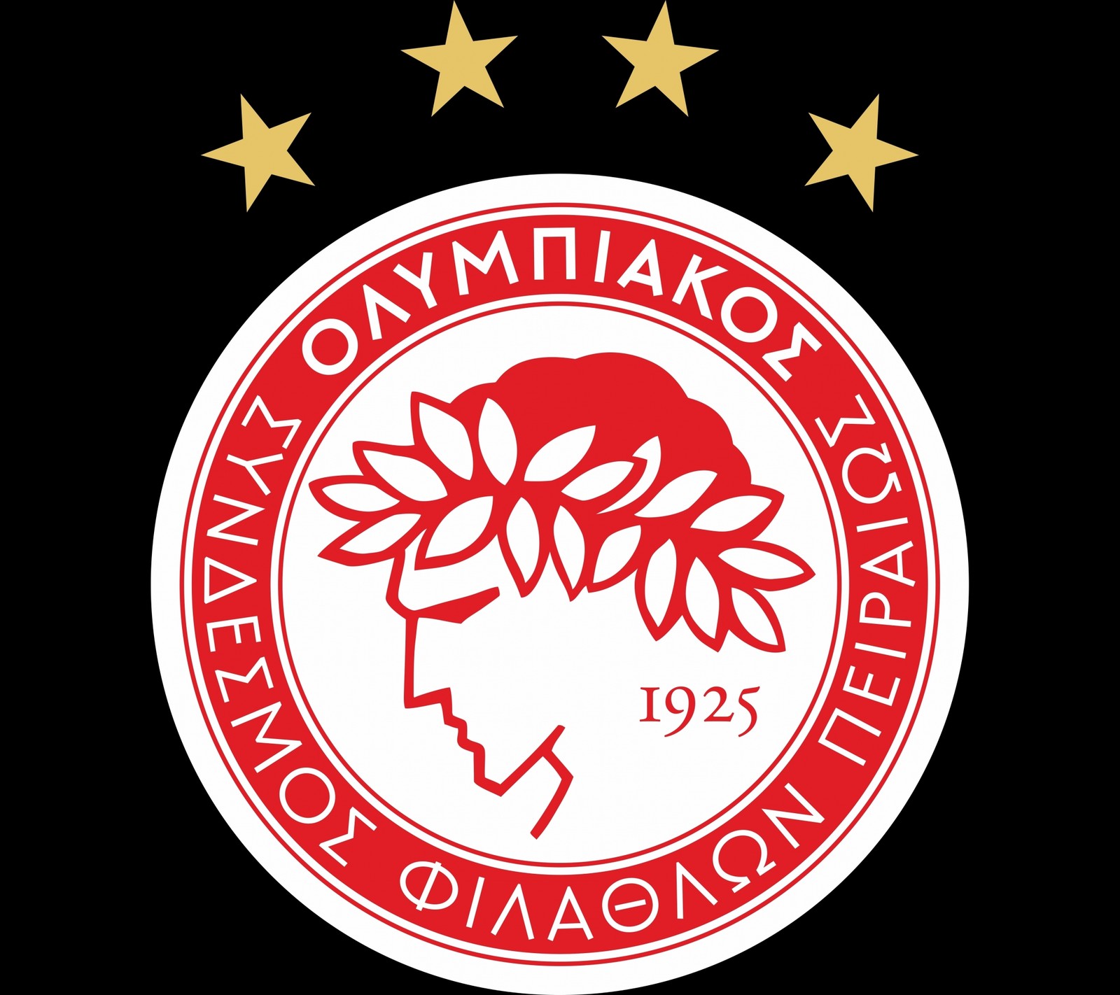 O emblema da associação nacional dos diagonais (campeões, europa, grécia, olímpicos, olympiakos)