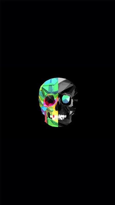 colourful, skull