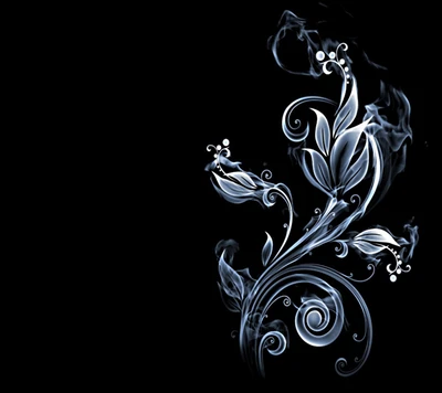 Elegant Floral Design in Ethereal Smoke Patterns