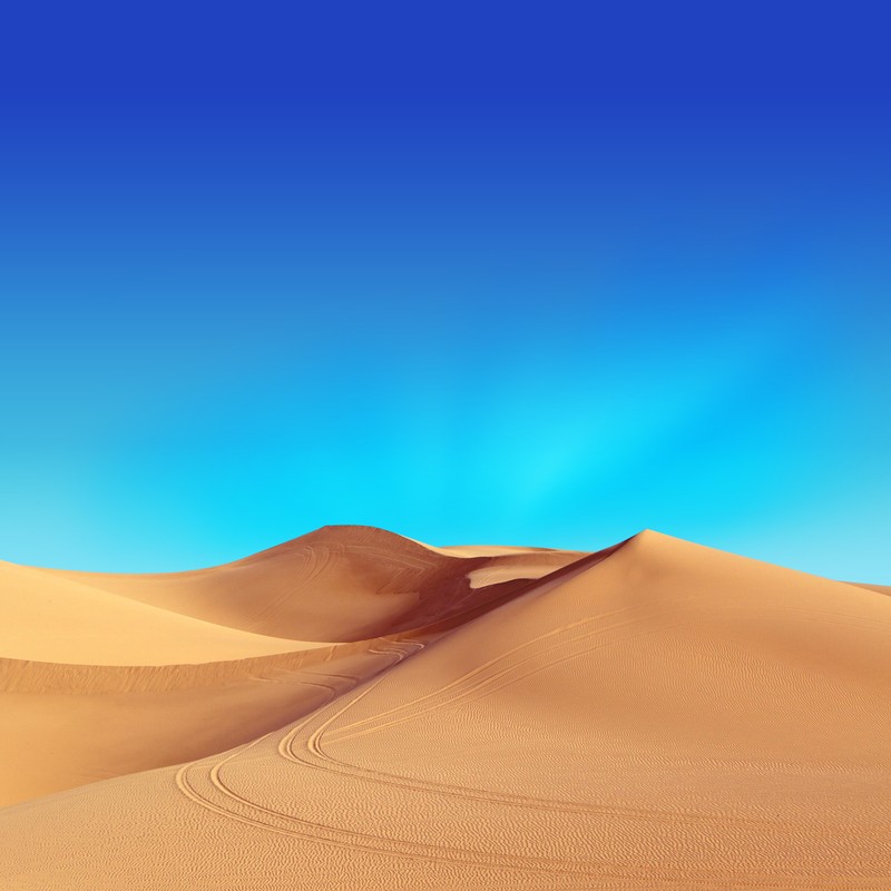 Arafed view of a desert with a blue sky and a few tracks (aurora, desert, japan, note)