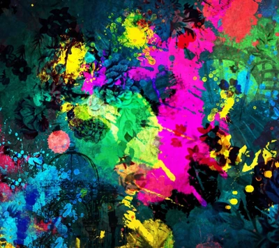 abstract, colorful paint splatter