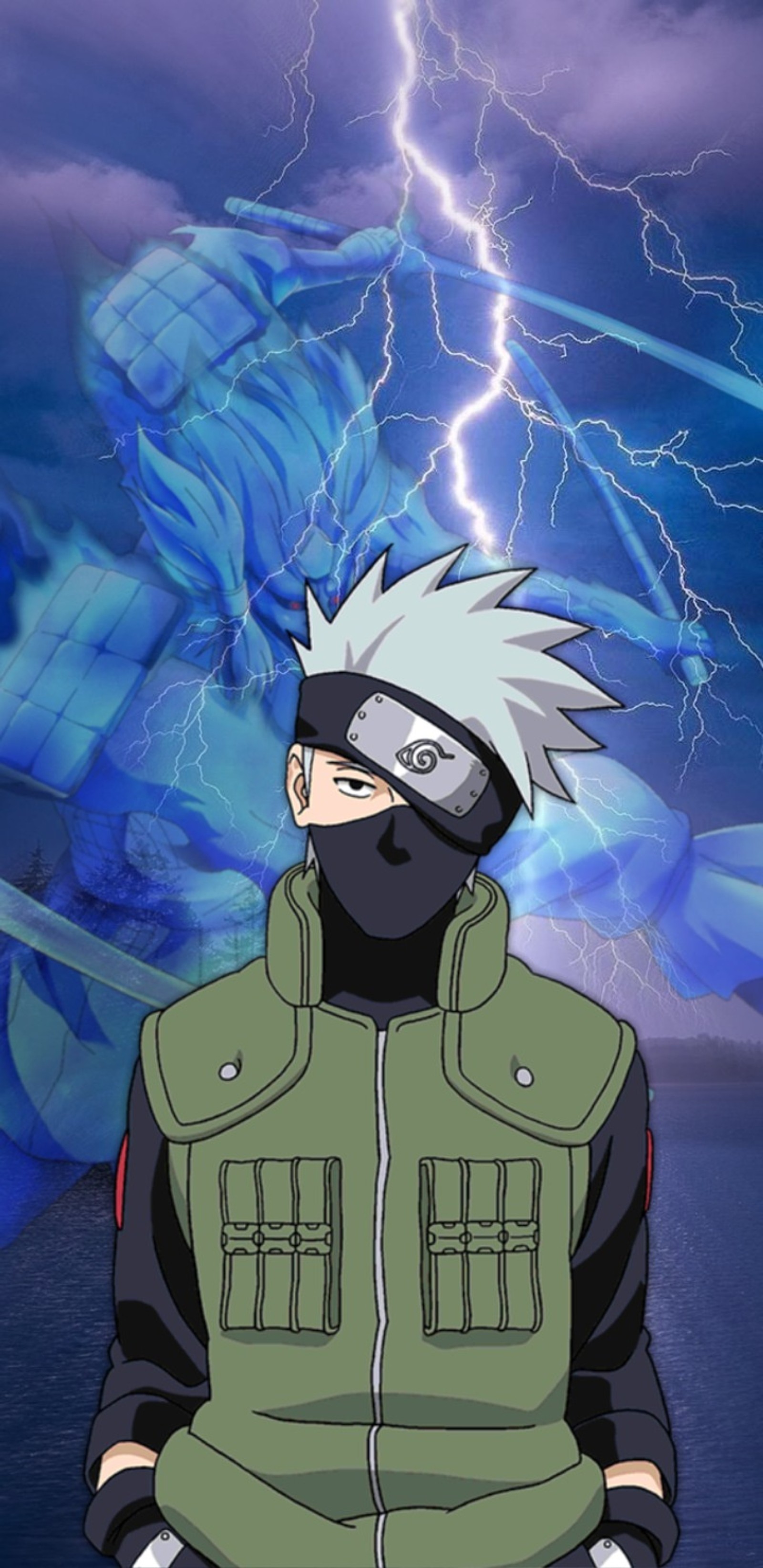 Descargar fondo de pantalla anime, kakashi, naruto, sharingan, susanoo