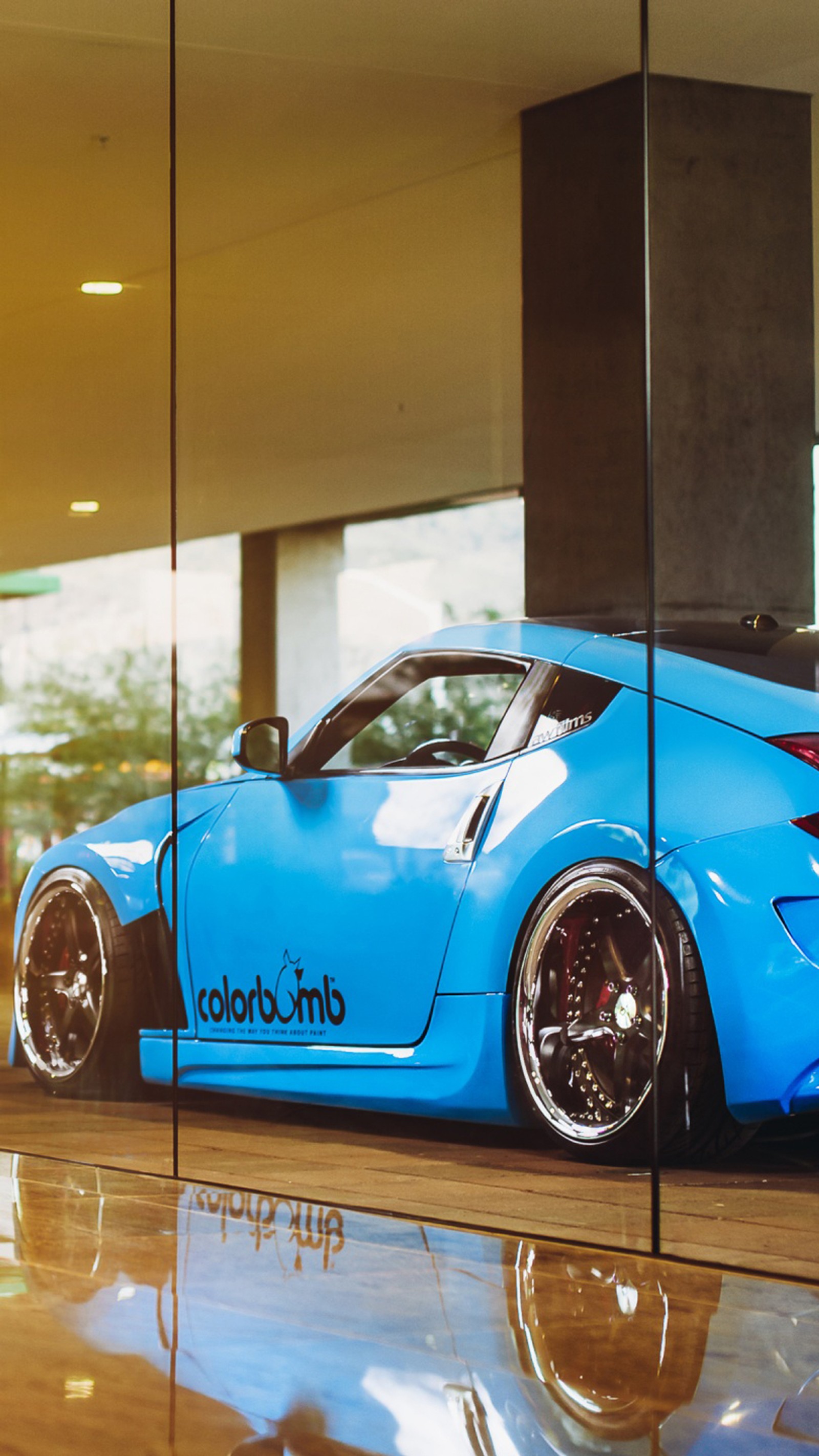 Descargar fondo de pantalla 370z, azul, japón, jdm, raza