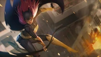 Dynamic Anime Illustration of a Heroic Female Character in Action