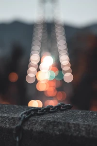 Glowing Chains Against a Winter Night Sky