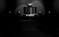 room, black and white, monochrome, black, technology wallpaper