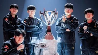 Die Weltmeister der League of Legends 2023 feiern ihren Sieg