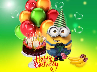 luftballons, cartoons, alles gute zum geburtstag, minions weihnachten, minios