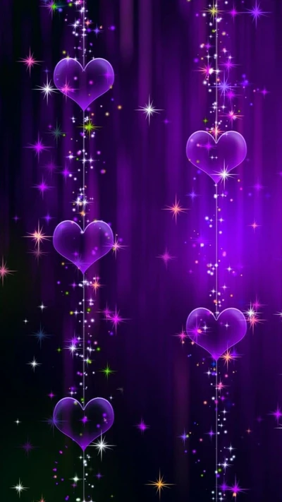 Radiant Purple Hearts with Sparkling Accents