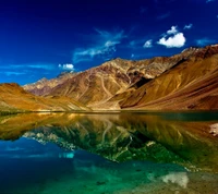 incrível, lago, montanhas, natureza, céu