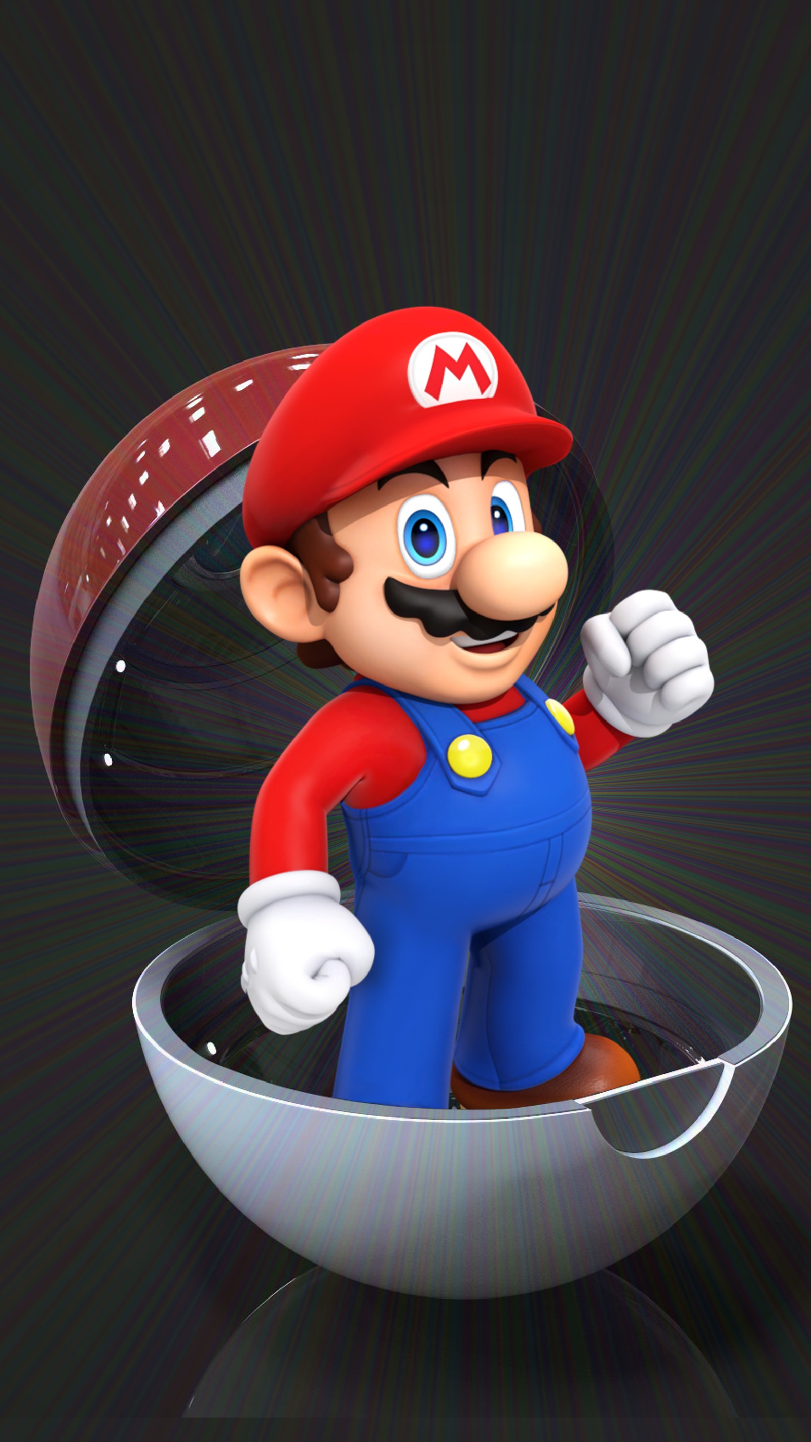 Un primer plano de un personaje de nintendo mario bros en un tazón (mario, pokébola, pokeball)