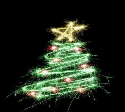 Glowing Christmas Tree with Sparkling Decorations