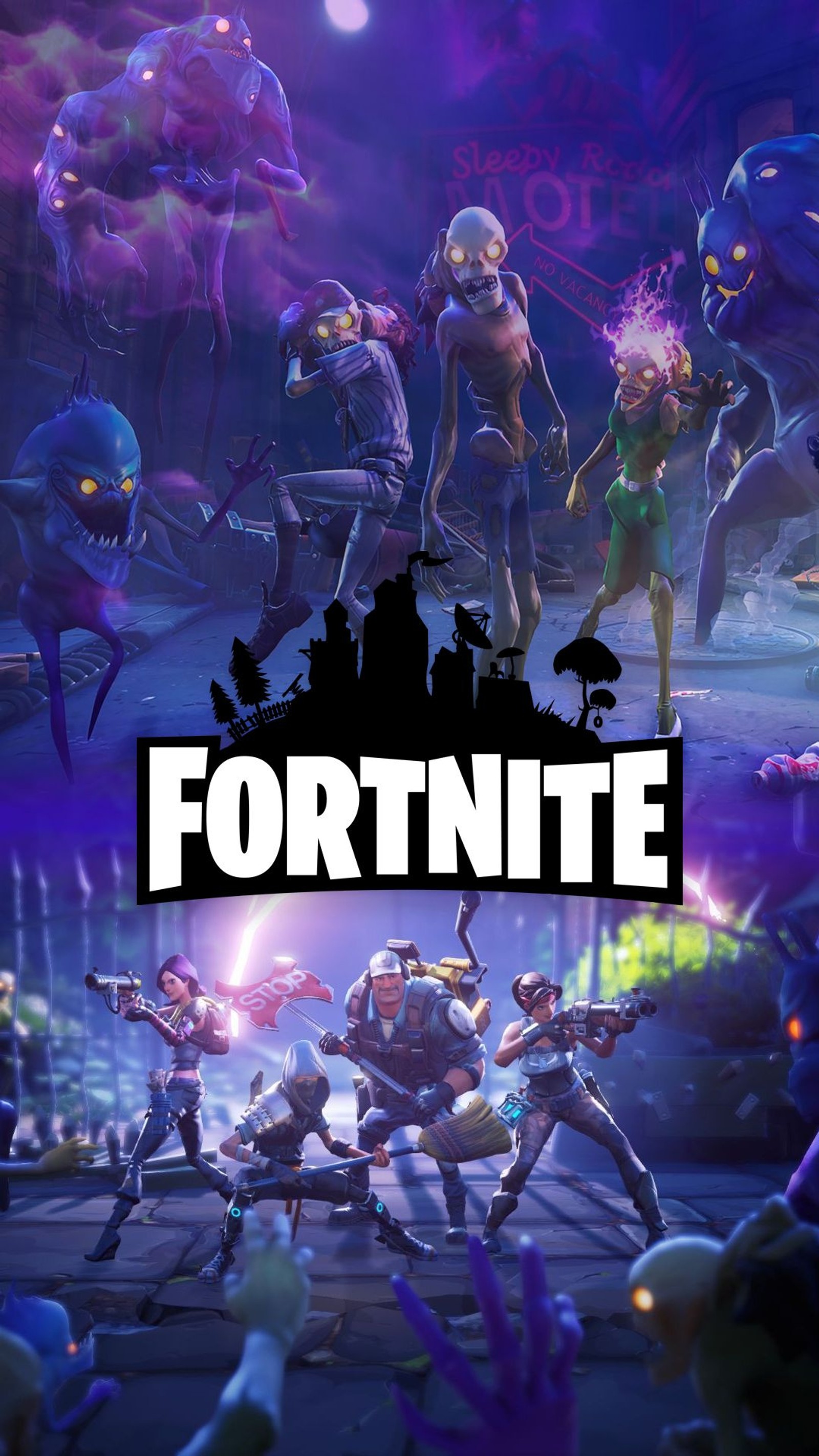 Forte es un juego con un montón de personajes en él (battle royale, fortnite, juego, halloween, esqueletos)