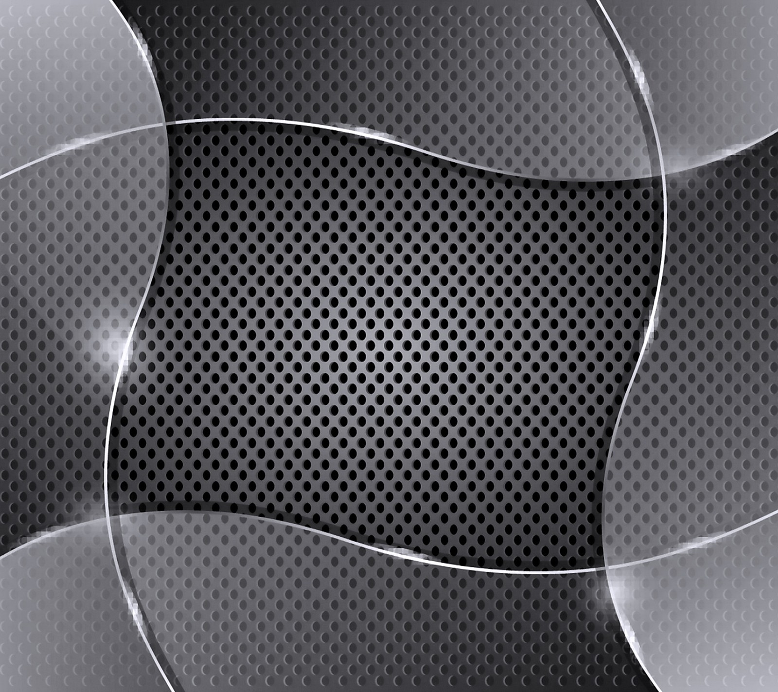 A metallic background with a metallic wave and dots (metallic, steel, wave)