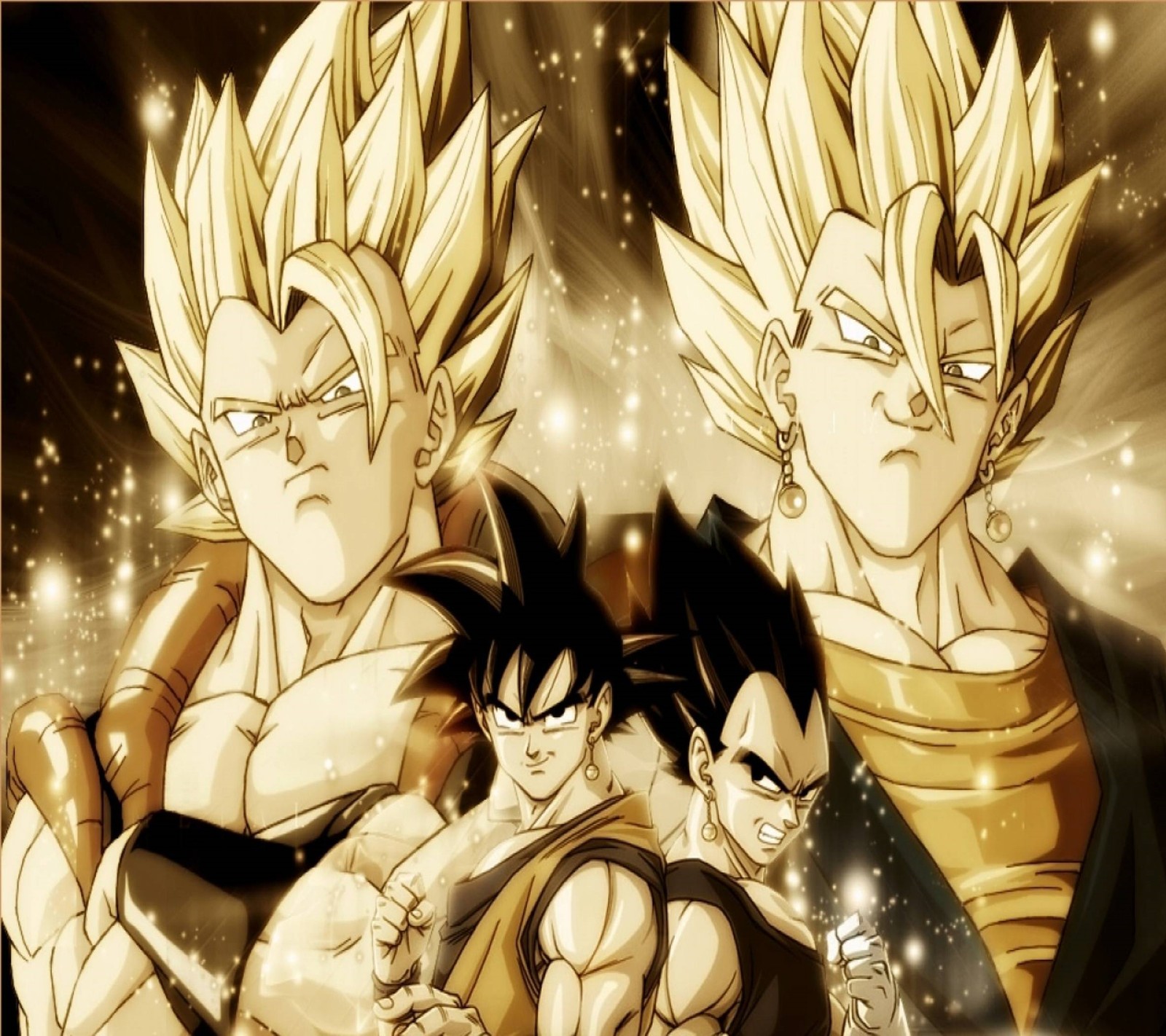 Téléchargez le fond d'écran dbz, dragon ball z, gogeta, goku, vegeta