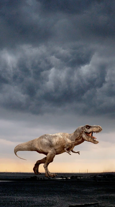 jurassique, rex, tempête, t rex