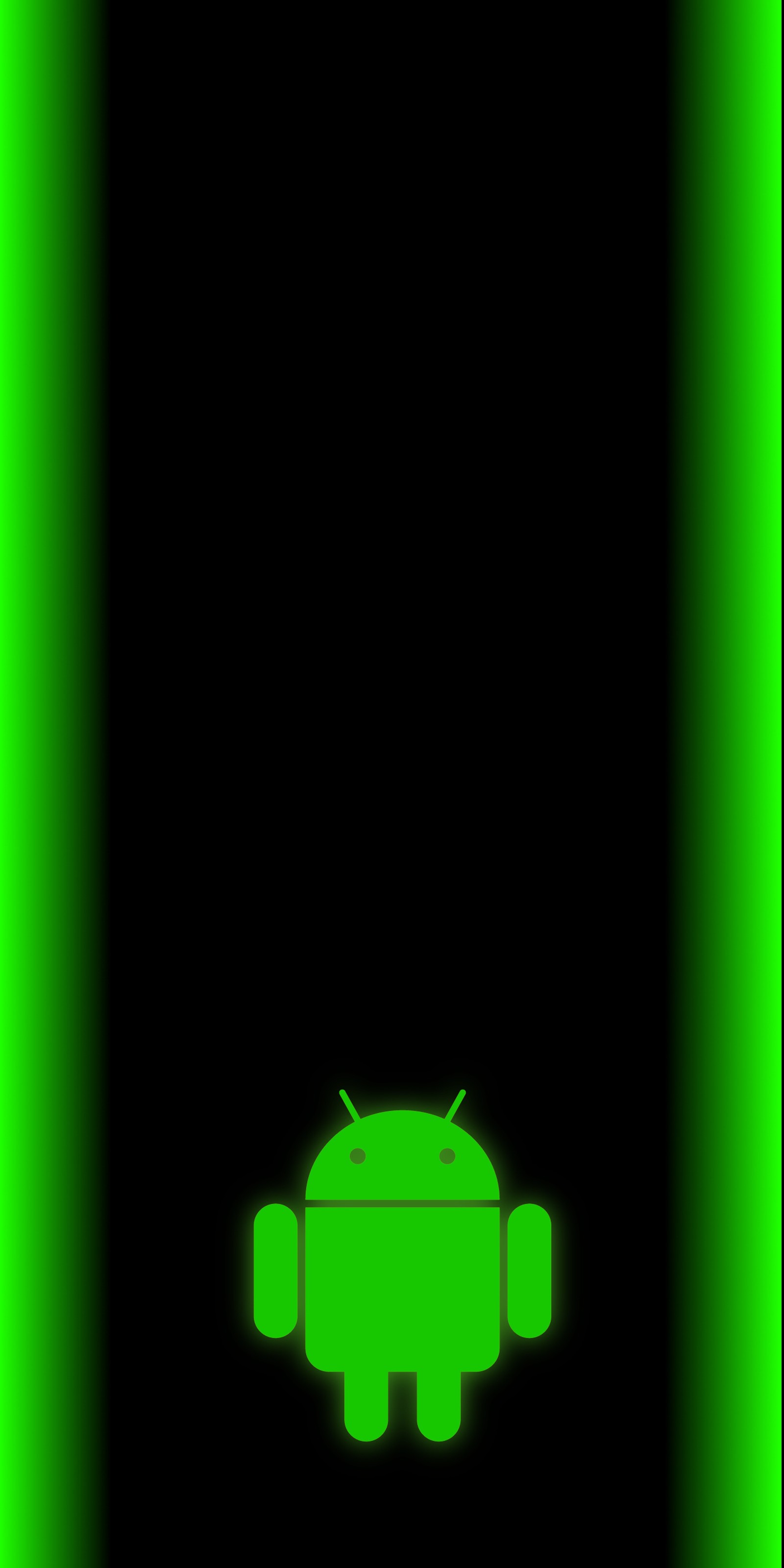 A close up of a green lit up wall with a black background (android, bar, glow, green, lockscreen)