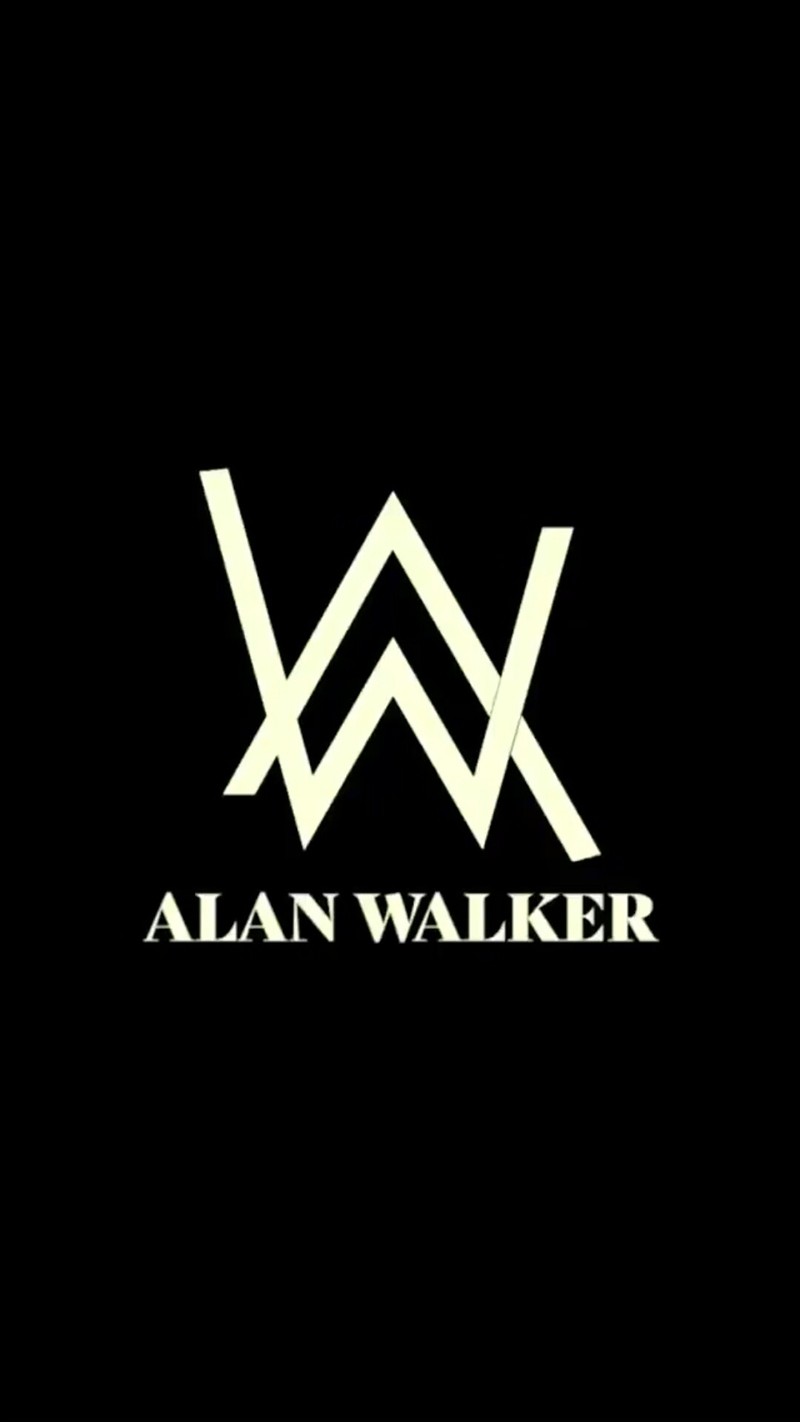 Черно-белый логотип с надписью alan walker (алан уокер, alan walker, одинокий)