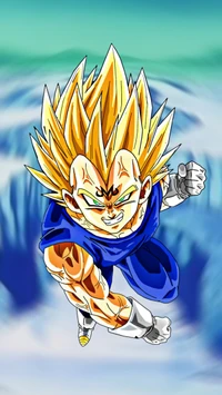 Majin Vegeta in Action: Power and Determination