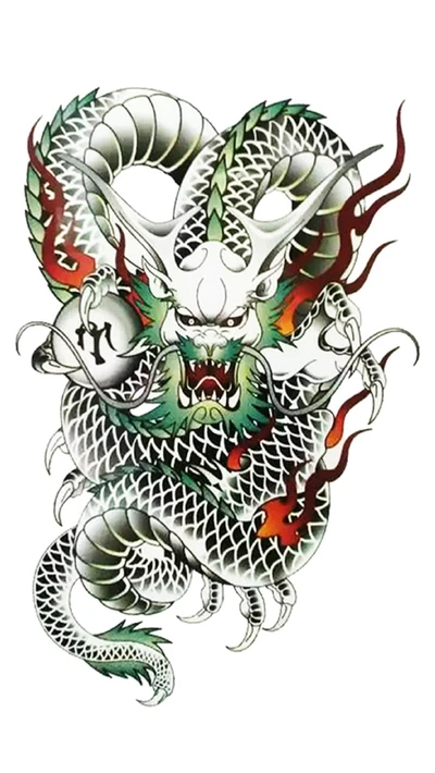 Design de tatouage de dragon complexe