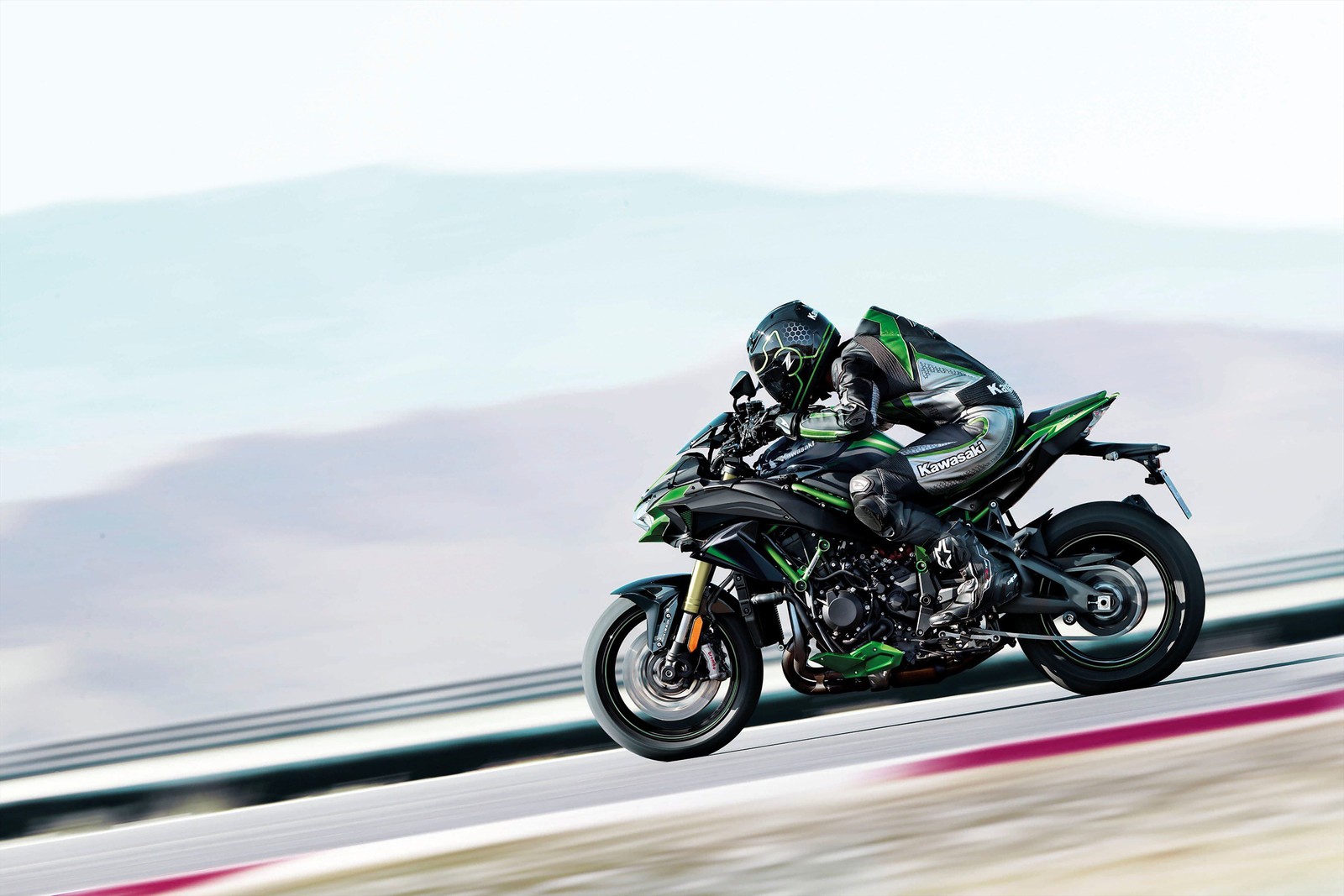 kawasaki z h2 se, 2021, sports bikes, racing bikes, race track wallpaper