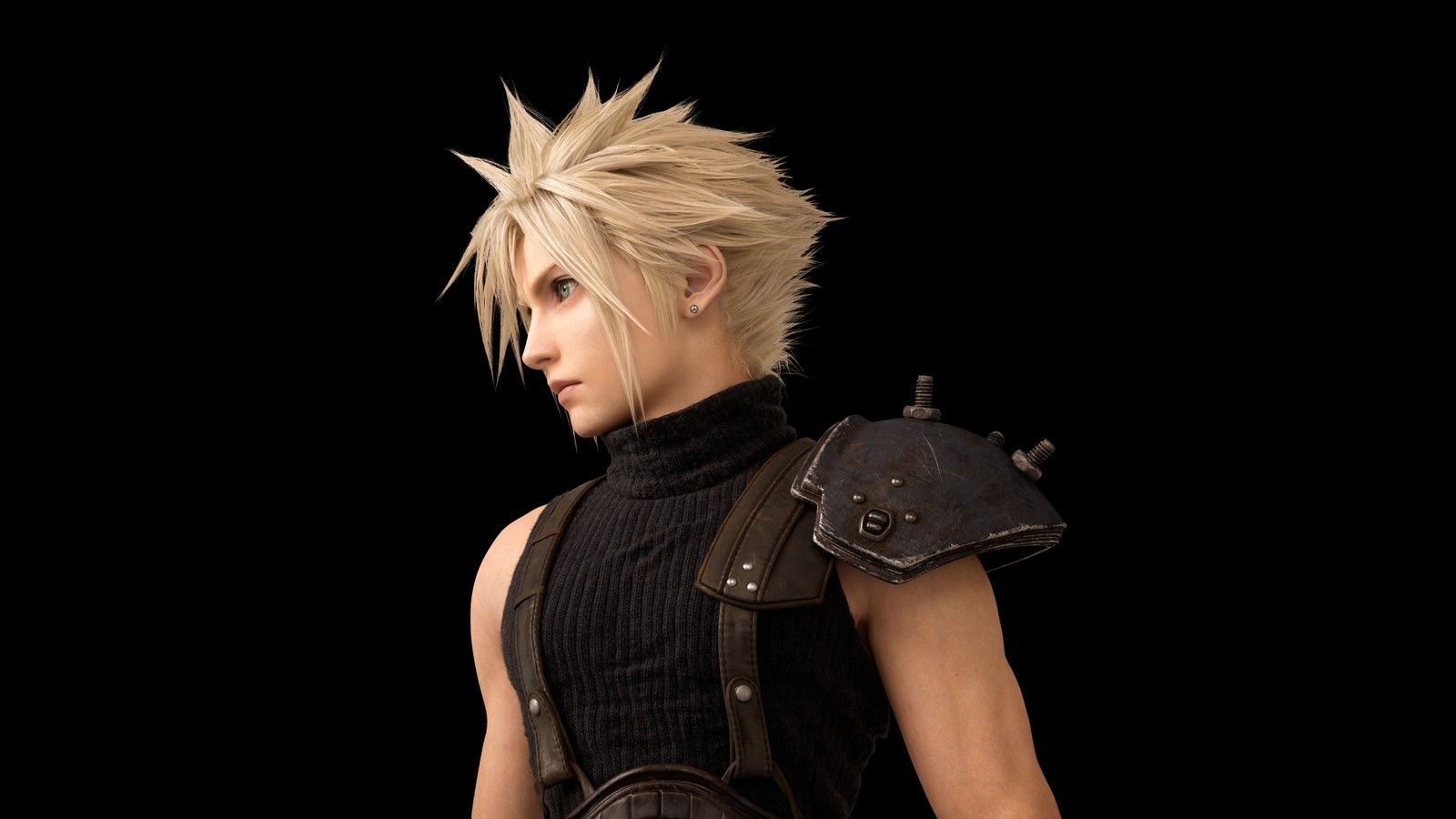 Размытое изображение женщины с мечом на черном фоне (final fantasy vii remake, клауд страйф, cloud strife, аэрис гейнсборо, тифа локхарт)