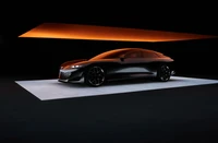 Audi Grandsphere Concept: A Futuristic Electric Car Design Against a Black Background