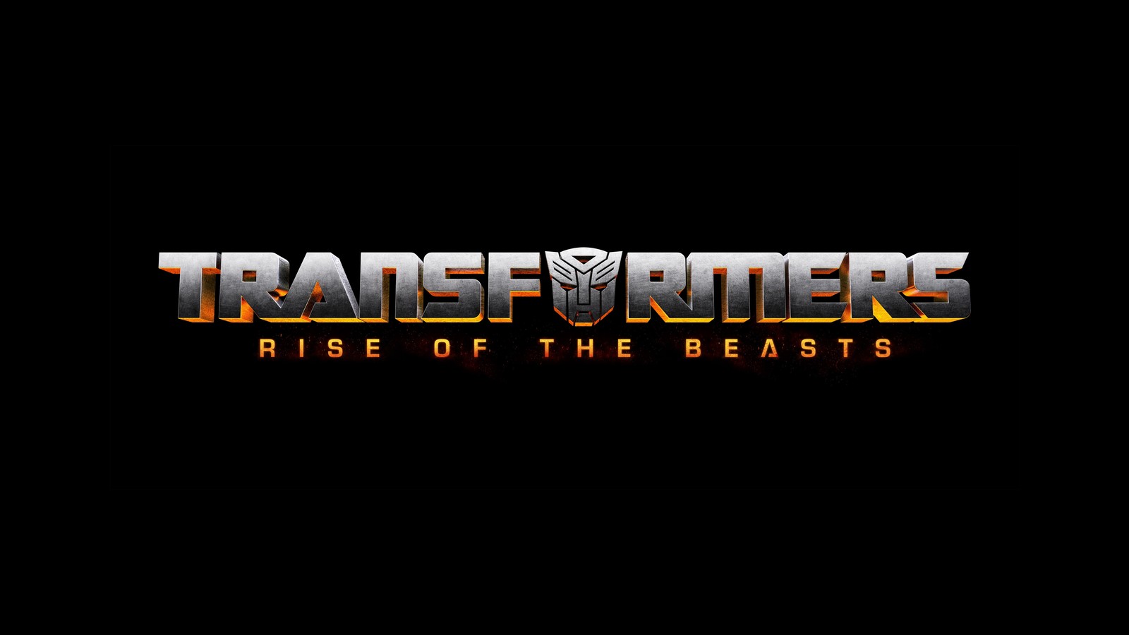 Transformers rise of the beasts logo (transformers rise of the beasts, amoled, 2023 filme, schwarzer hintergrund, 5k)