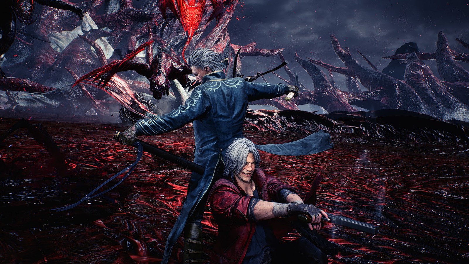 Devil may cry - screenshot (vergil, dante, devil may cry 5, videospiel)