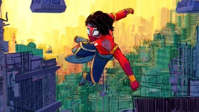 Spider-Man Soars Through a Vibrant Indian Cityscape